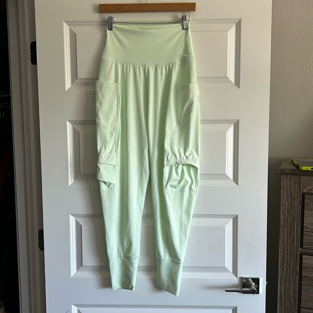 Free People High-Waist Pocket Active Pants in Light Mint